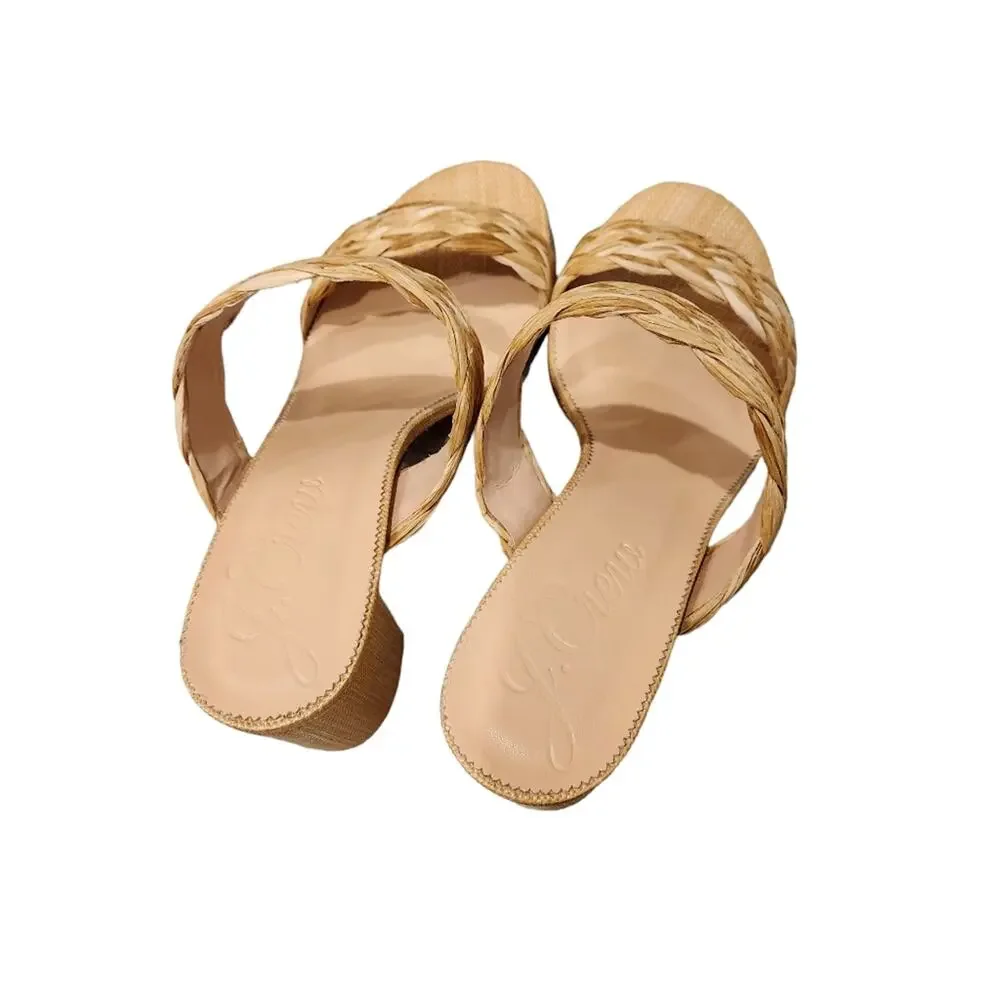 J. Crew Lucie woven braided strap tan sandals size 12